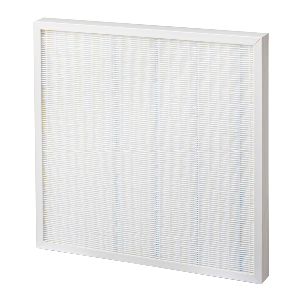Panelfilter für Zuluft und Abluft – die Filter lassen sich leicht austauschen.
Folgende Filter werden standardmäßig in den Geräten geliefert:
> Abluft: ePM10 50% (M5)
> Zuluft: ePM1 50% (F7)